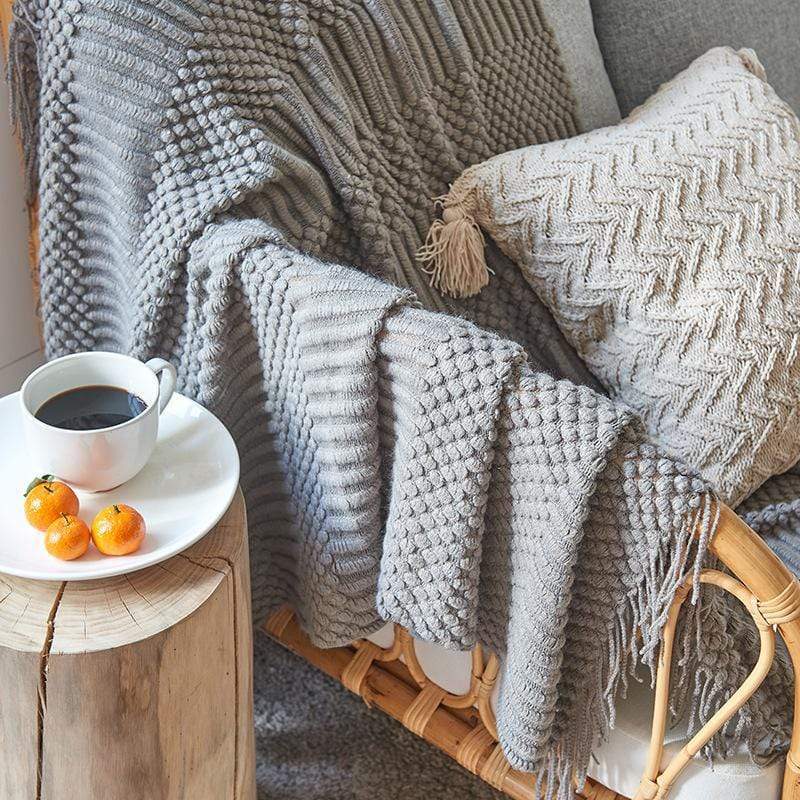 Camari Blanket With Tassels Blackbrdstore
