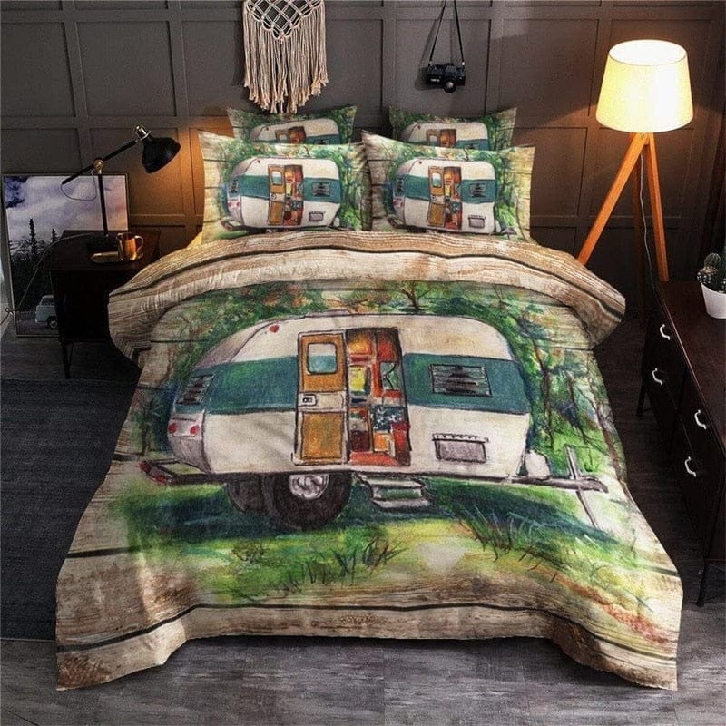 Camping Sweet Camping Duvet Cover Set Blackbrdstore