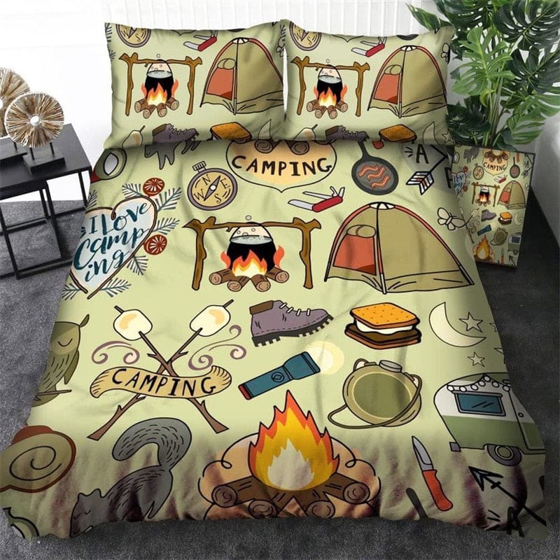 Camping Sweet Camping Duvet Cover Set Blackbrdstore