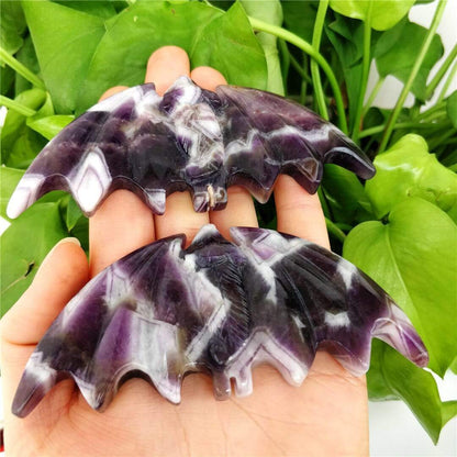 Carved Bat Dream Amethyst Quartz Crystal Blackbrdstore