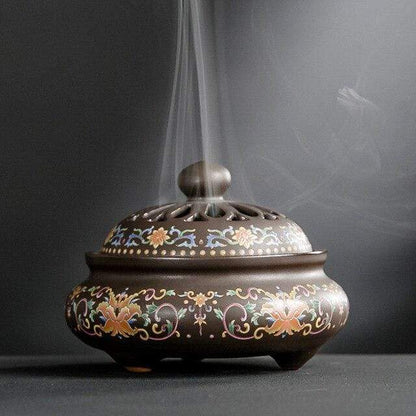 Ceramic Cloisonné Incense Burner Blackbrdstore