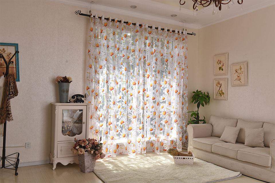Chamomile Tulle Sheer Curtains Blackbrdstore