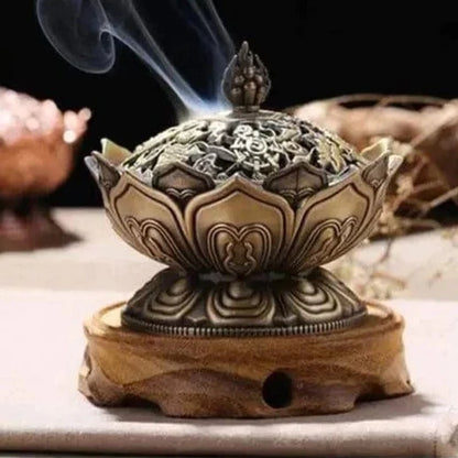 Chinese Buddha Alloy Incense Burner Blackbrdstore