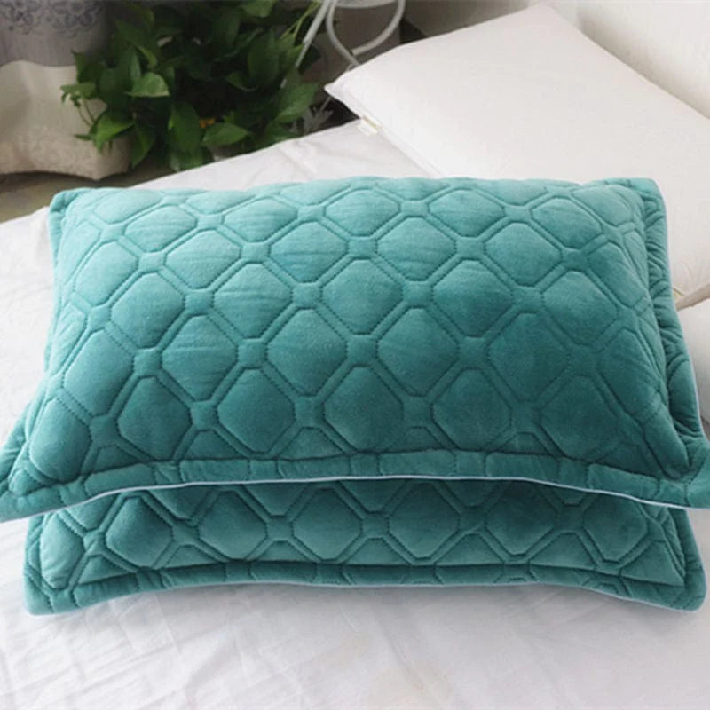 Chrisette 2 Pcs Crystal Velvet Pillowcase Blackbrdstore