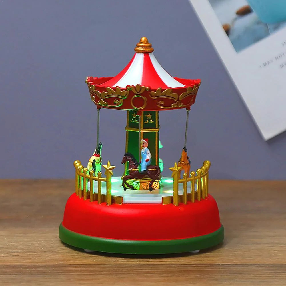 Christmas Carousel with Led Light Blackbrdstore