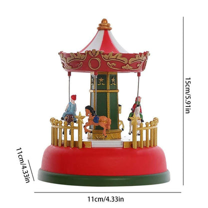 Christmas Carousel with Led Light Blackbrdstore