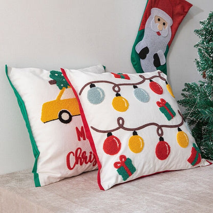 Christmas Embroidery Pillow Covers Blackbrdstore