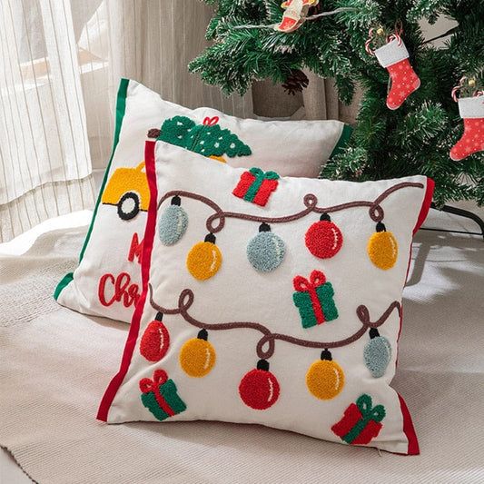 Christmas Embroidery Pillow Covers Blackbrdstore