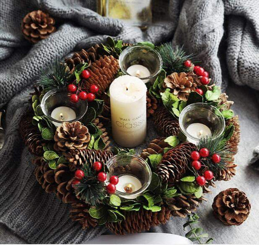 Christmas Forest Centerpiece and Candle Holder Blackbrdstore