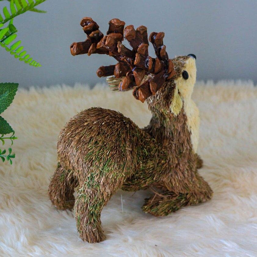 Christmas Handcrafted Grass Reindeer Blackbrdstore