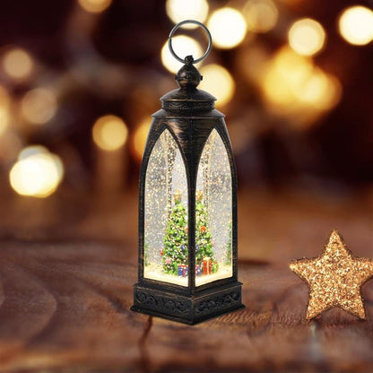 Christmas Snow Globe Lantern Blackbrdstore