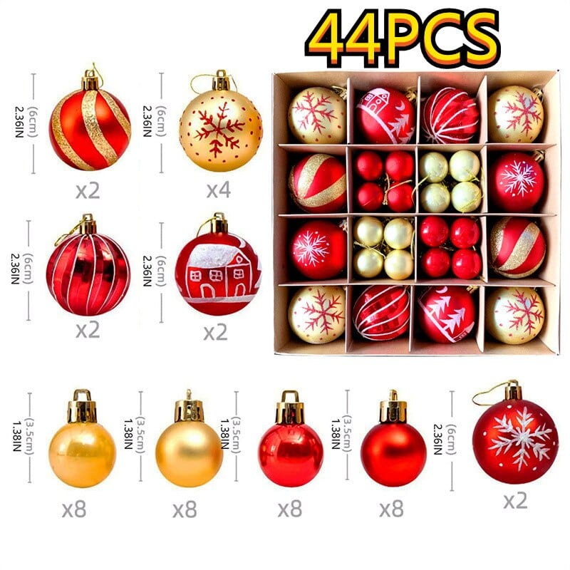 Christmas Tree Balls Set Blackbrdstore