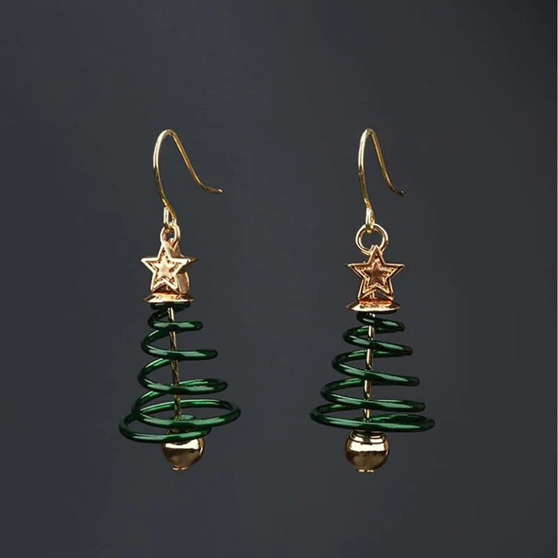 Christmas Tree Earrings Blackbrdstore