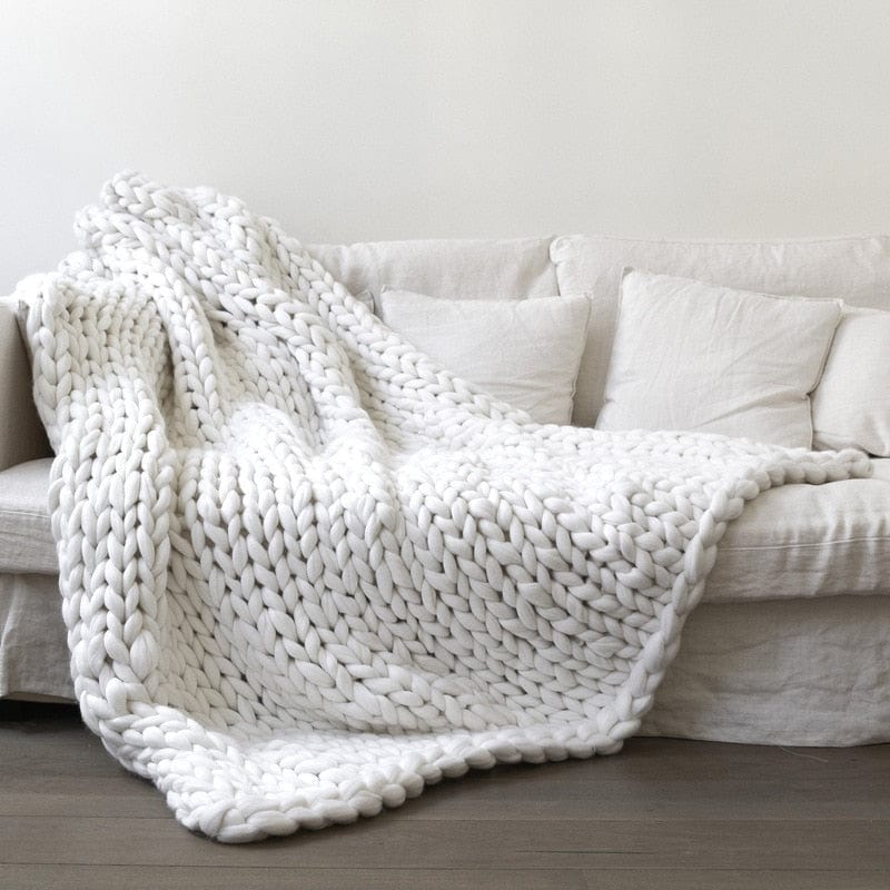 Chunky Handknit Blanket Blackbrdstore