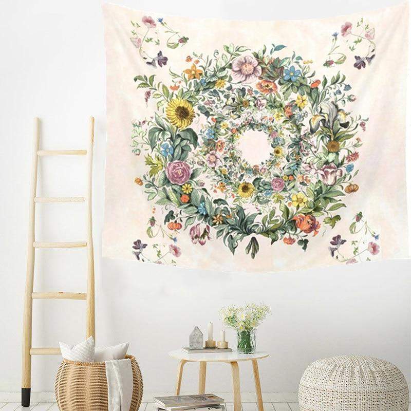 Cirlce Of Flowers Tapestry Blackbrdstore