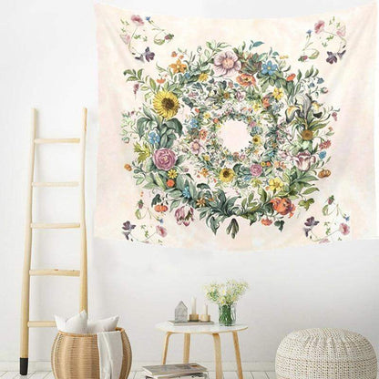 Cirlce Of Flowers Tapestry Blackbrdstore