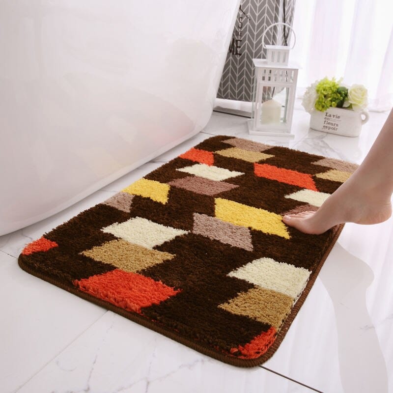 Colorful Blocks Bath Mat Blackbrdstore