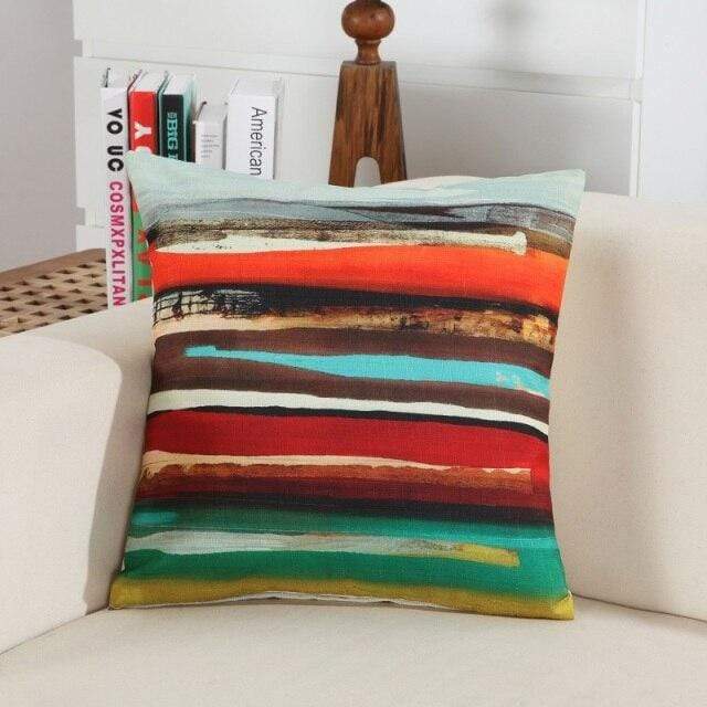 Colorful Lines Cushion Covers Blackbrdstore