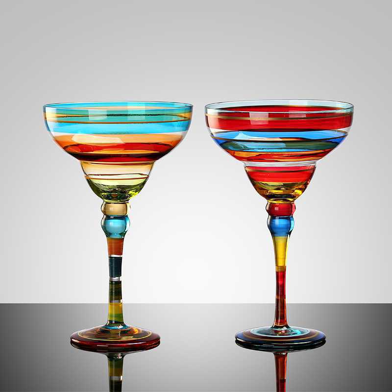 Colorful Margarita Glass Blackbrdstore