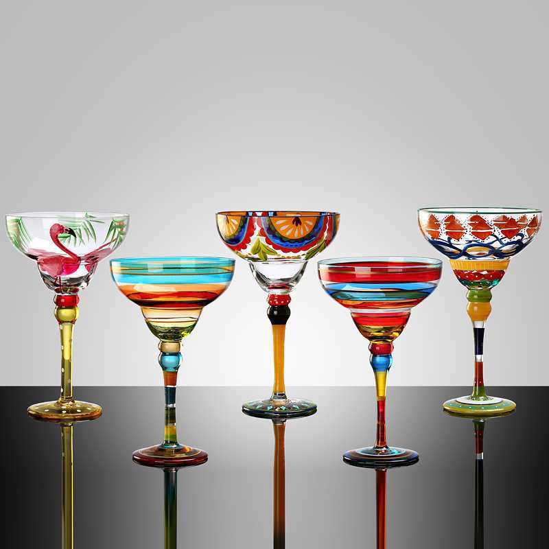 Colorful Margarita Glass Blackbrdstore