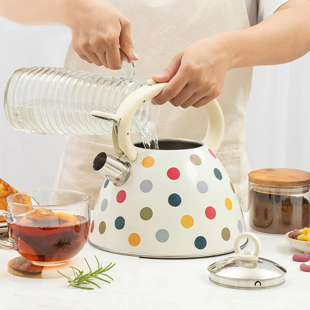 Kitchen, Cute Polka Dot Whistling Tea Kettle