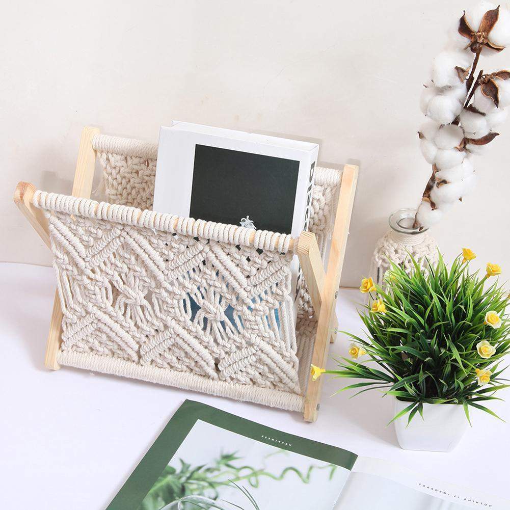 Country Style Cotton Rope Magazine Rack Blackbrdstore