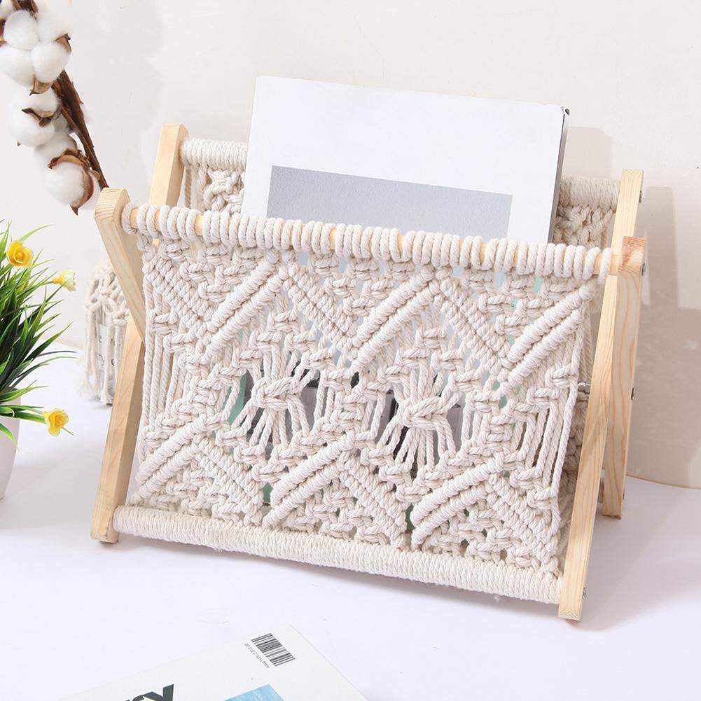 Country Style Cotton Rope Magazine Rack Blackbrdstore