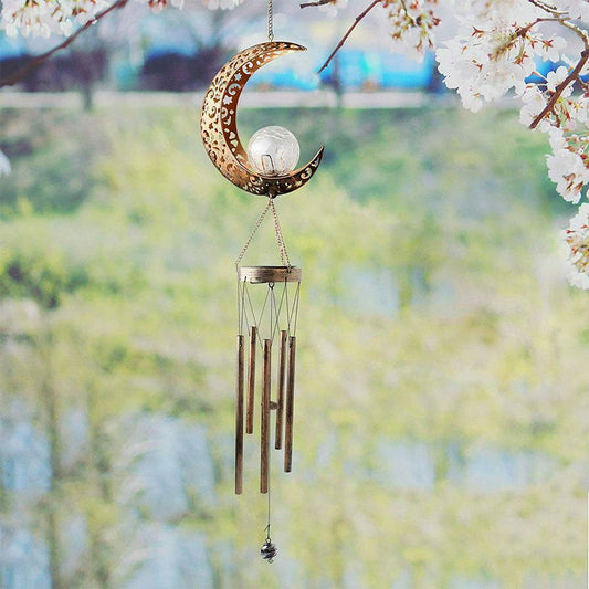Creasent Moon Solar Wind Chimes Blackbrdstore