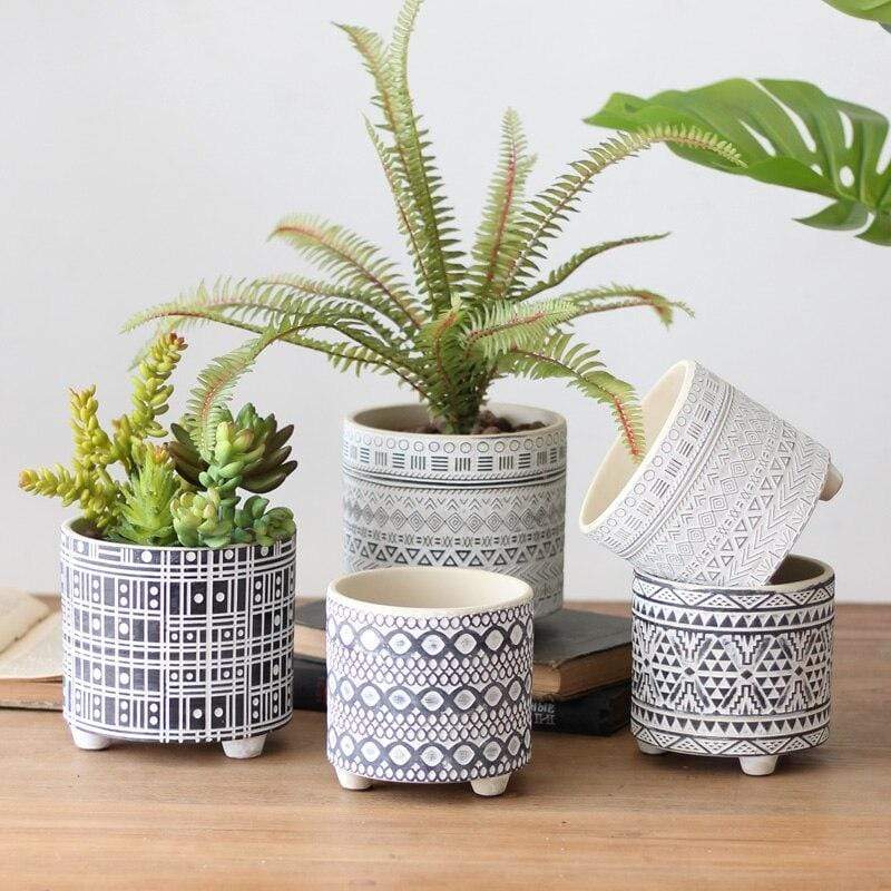 Creative Ceramic Flower Pot With Legs Blackbrdstore