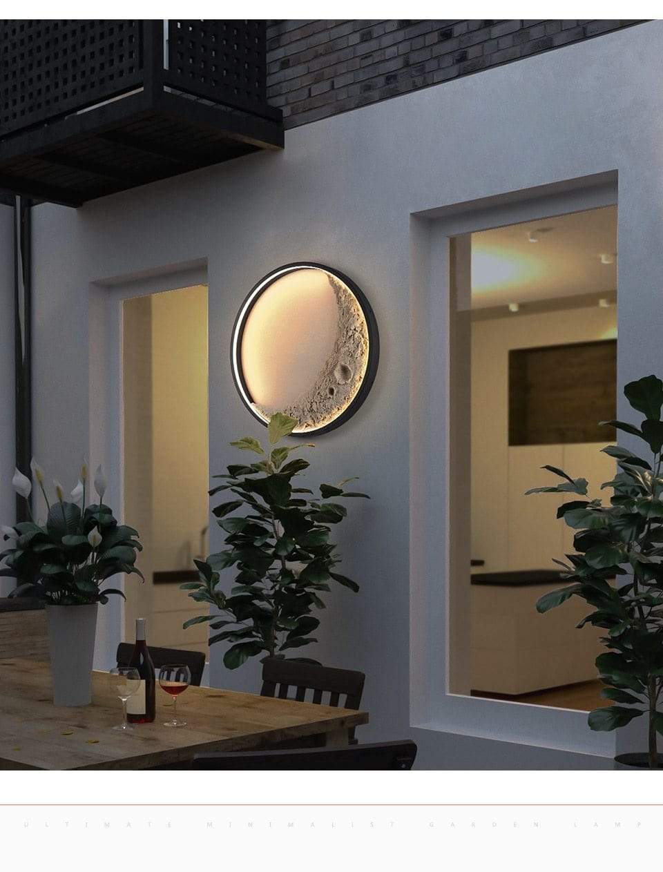 Crescent Moon Outdoor Wall Lamp Blackbrdstore