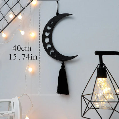 Crescent Moon Phase With Tassels Blackbrdstore