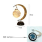 Crescent Moon Rattan Table Lamp Blackbrdstore