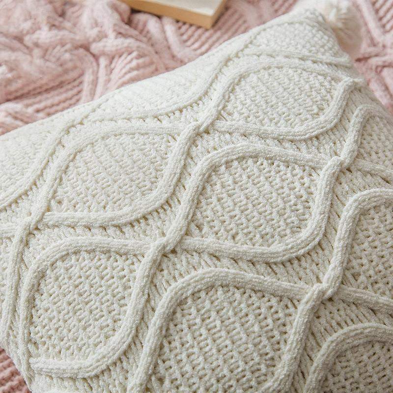 Crochet Chenille Knitted Cushion Cover Blackbrdstore