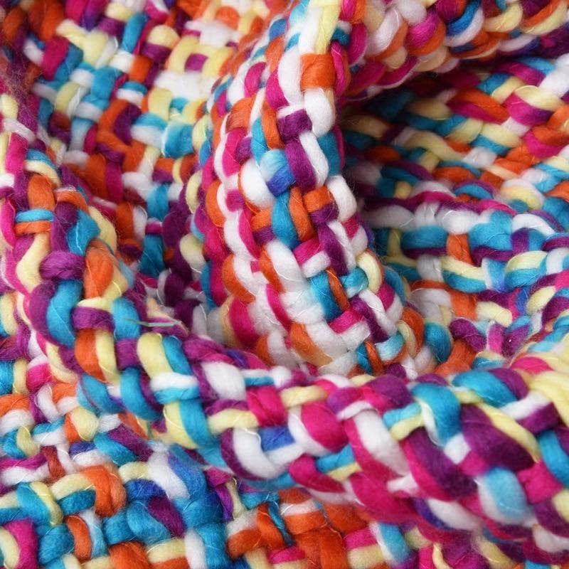 Crochet Colorful Blanket Blackbrdstore
