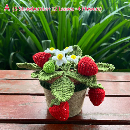 Crochet Mini Strawberry Plant Blackbrdstore