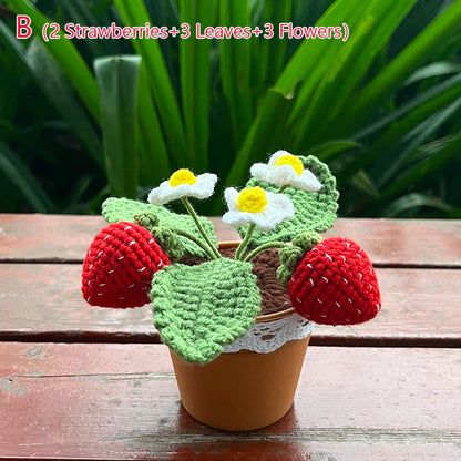 Crochet Mini Strawberry Plant Blackbrdstore