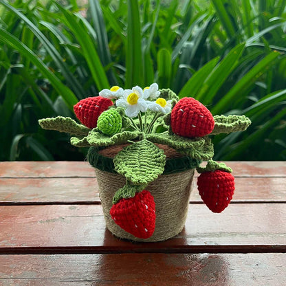 Crochet Mini Strawberry Plant Blackbrdstore