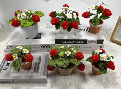 Crochet Mini Strawberry Plant Blackbrdstore