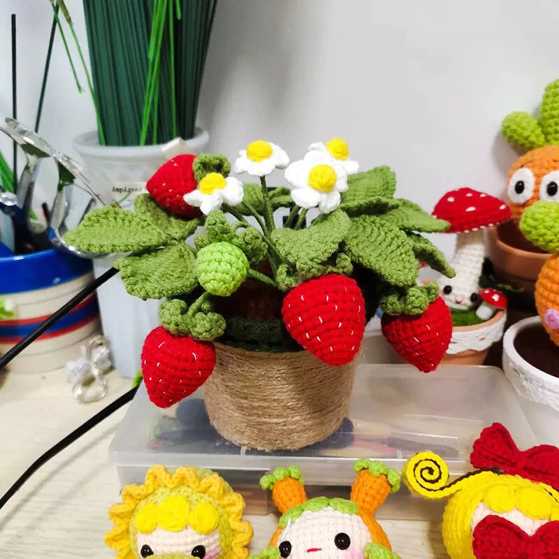 Crochet Mini Strawberry Plant Blackbrdstore