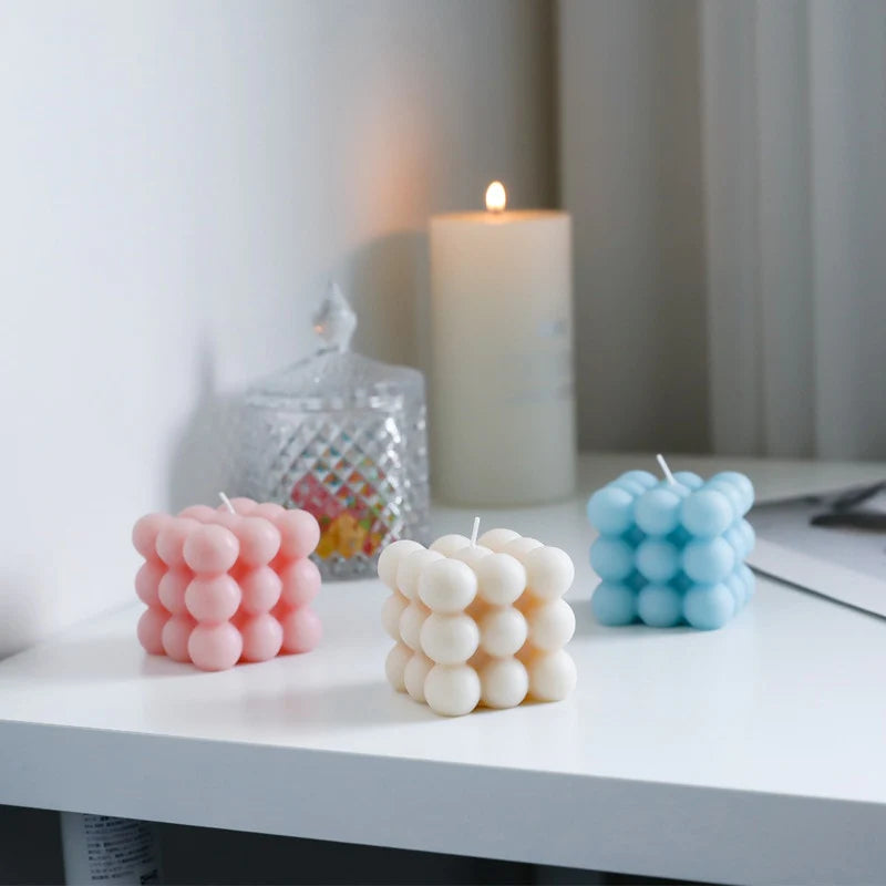 Cube Bubble Scented Candles Blackbrdstore