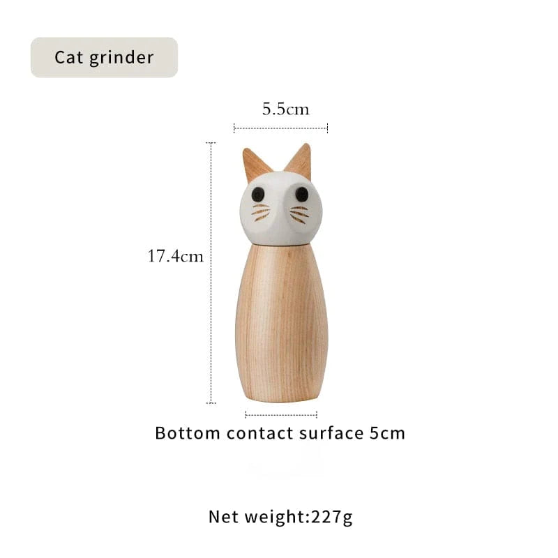 Cute Animals Salt And Pepper Mill Grinder Blackbrdstore