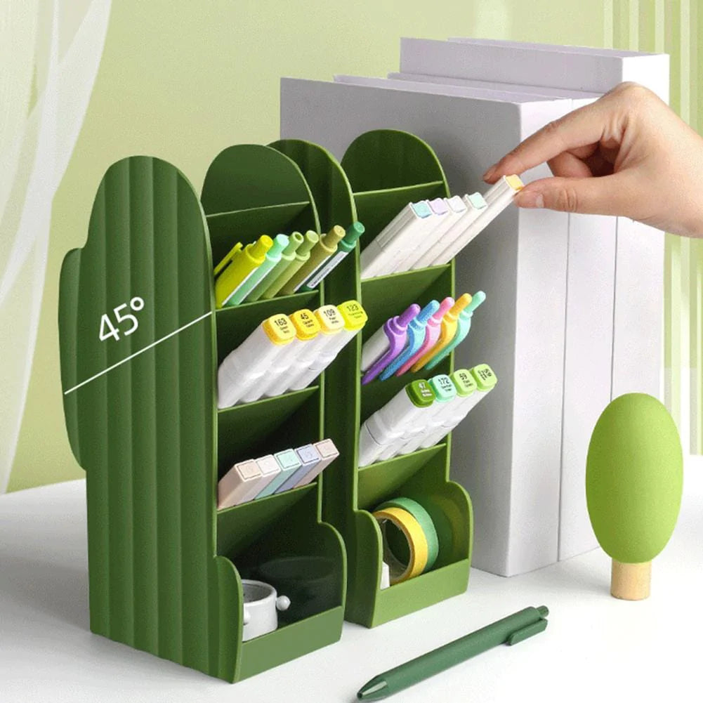 Cute Cactus Shaped Desktop Organizer Blackbrdstore