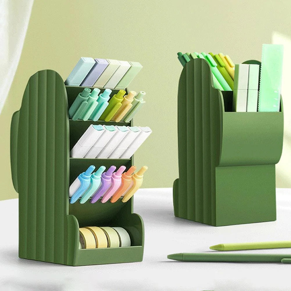 Cute Cactus Shaped Desktop Organizer Blackbrdstore