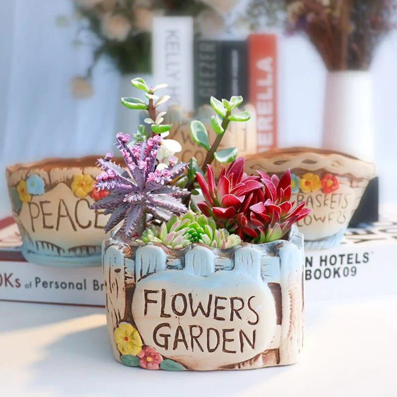 Cute Fence Shape Flower Pot Blackbrdstore