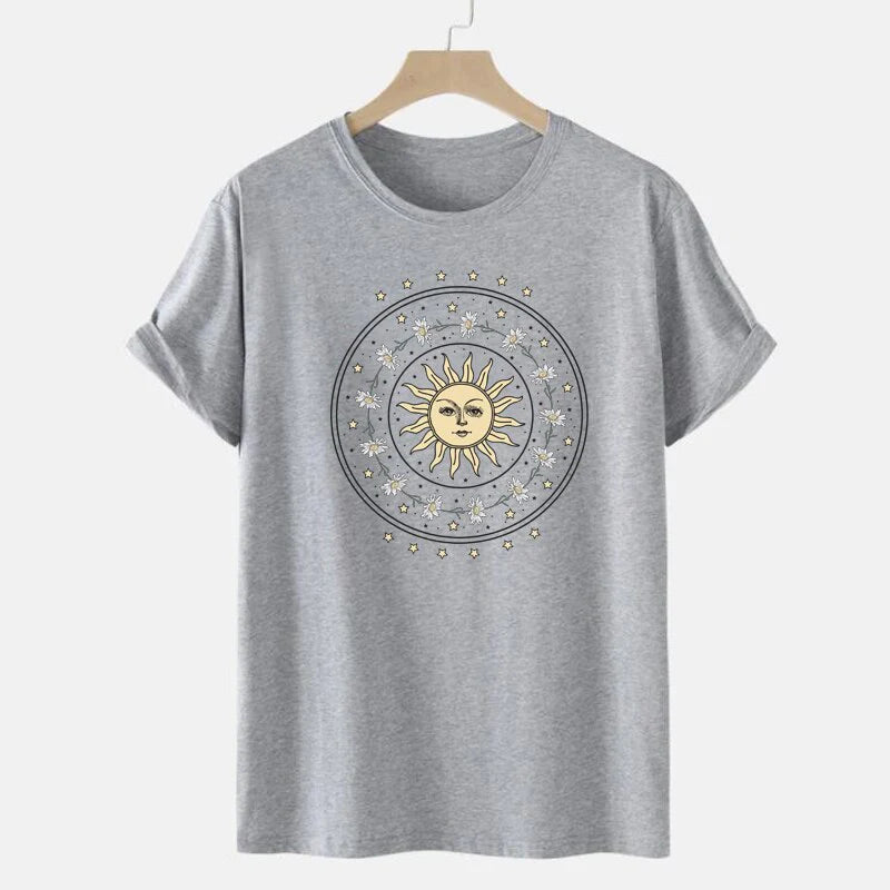 Daisy Celestial Sun Graphic Tee Blackbrdstore