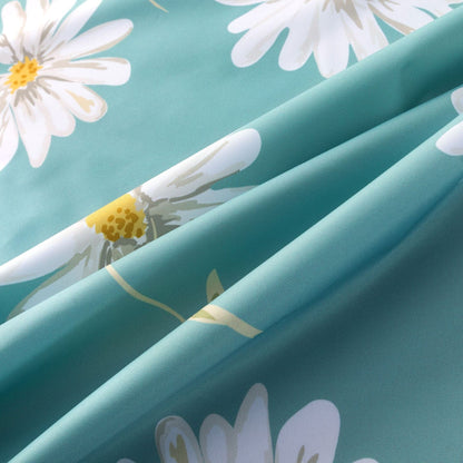 Daisy Sky Blue Shower Curtains Blackbrdstore