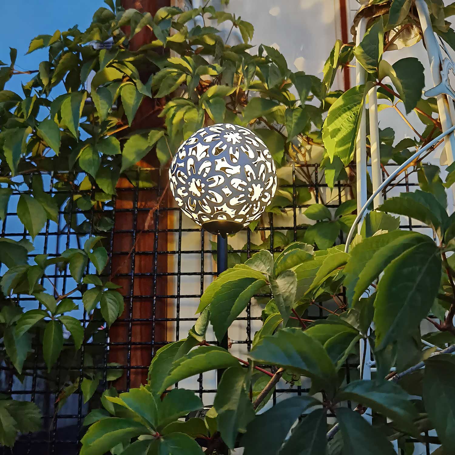 Daisy Solar Hollow Ball Lamp Blackbrdstore