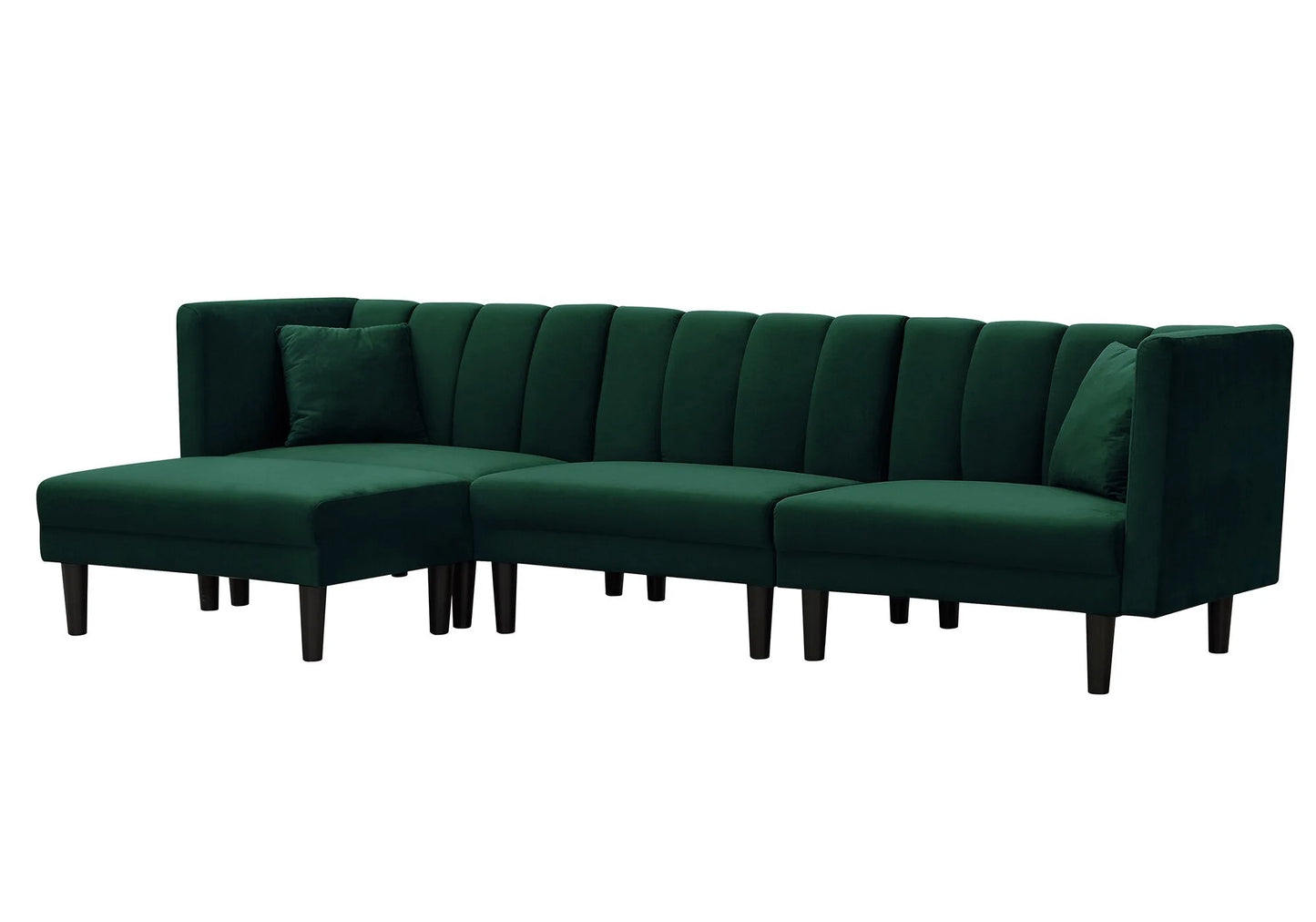 Dark Green Velvet Double-Sided Sofa Bed Blackbrdstore