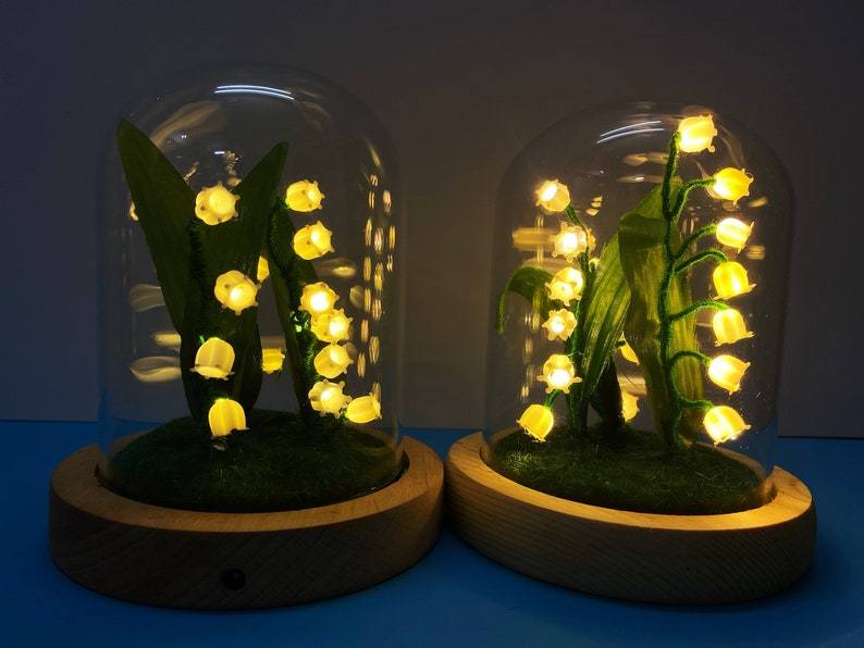 DIY Handwoven Crochet Lily Of The Valley Night Lamp - Blackbrdstore