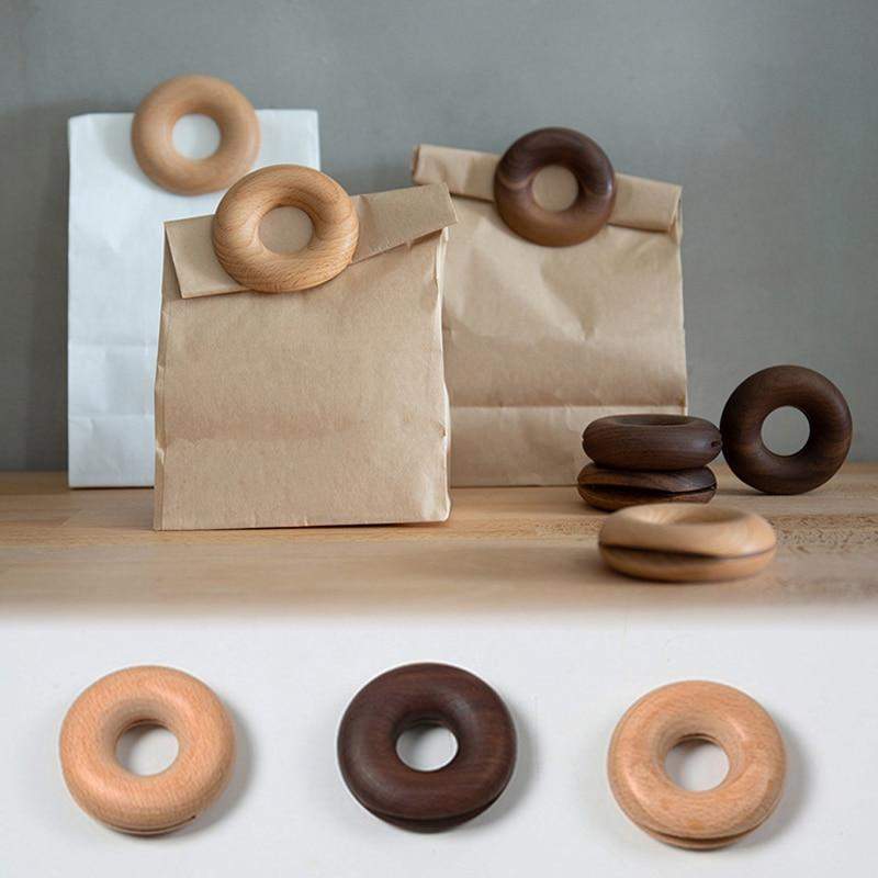 Donuts Wooden Sealing Clips Blackbrdstore